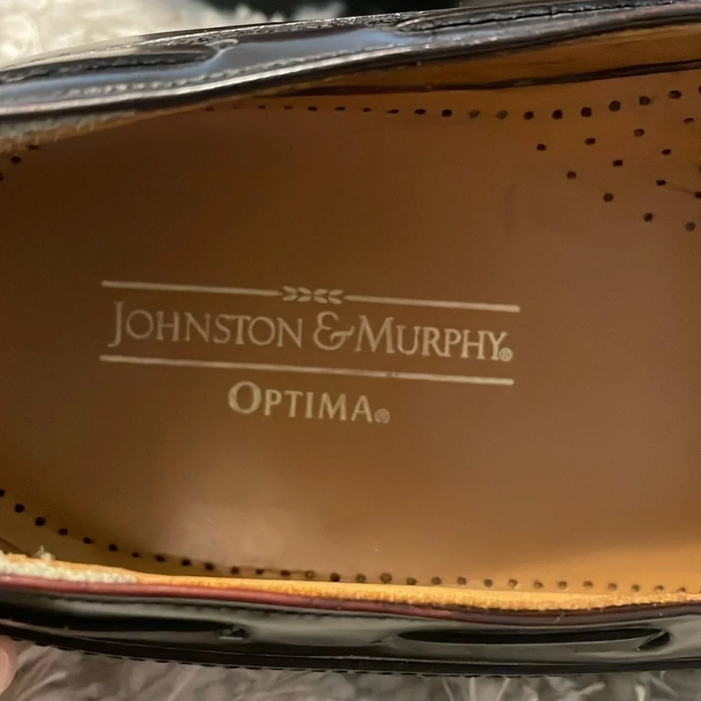 Johnston & Murphy Men Slip On Loafers Size 10 Pinch Tassles Dark Cherry Leather